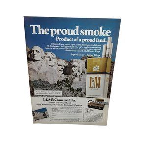 1976 L&M Cigarettes Mount Rushmore Original Ad Vintage epherma